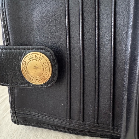 COACH Signature Logo Black Small Wallet - Picture 4 of 9